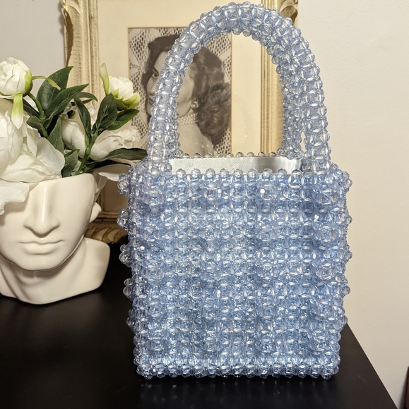 SHRIMPS Blue Beaded Antona Bag - Picture 11 of 11